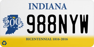 IN license plate 988NYW