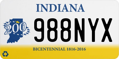 IN license plate 988NYX