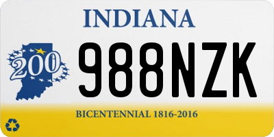 IN license plate 988NZK