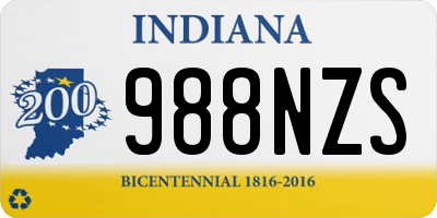 IN license plate 988NZS