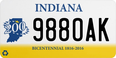 IN license plate 988OAK