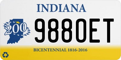 IN license plate 988OET