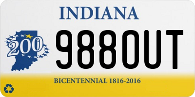 IN license plate 988OUT