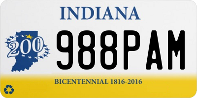 IN license plate 988PAM