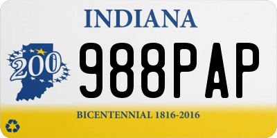 IN license plate 988PAP