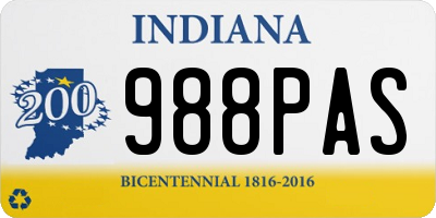 IN license plate 988PAS