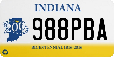 IN license plate 988PBA