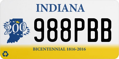 IN license plate 988PBB