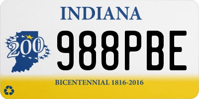 IN license plate 988PBE