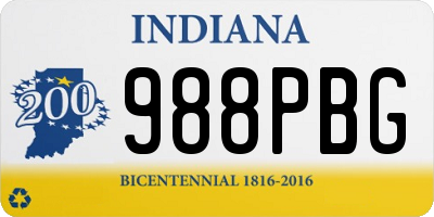 IN license plate 988PBG