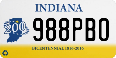 IN license plate 988PBO