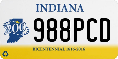 IN license plate 988PCD