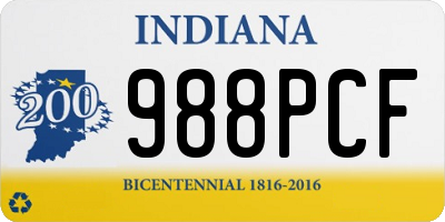 IN license plate 988PCF