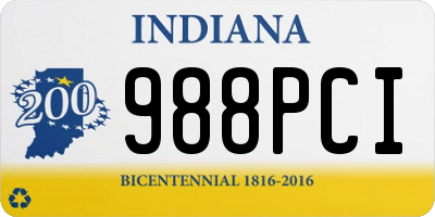 IN license plate 988PCI