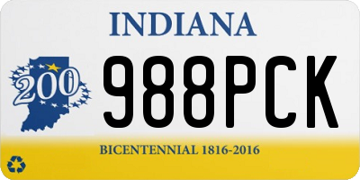 IN license plate 988PCK