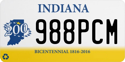 IN license plate 988PCM