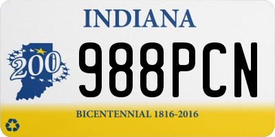 IN license plate 988PCN