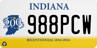 IN license plate 988PCW