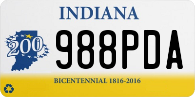 IN license plate 988PDA