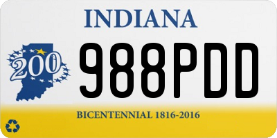 IN license plate 988PDD