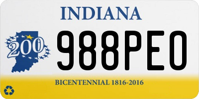 IN license plate 988PEO