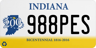 IN license plate 988PES