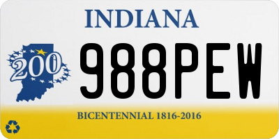 IN license plate 988PEW