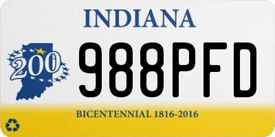 IN license plate 988PFD