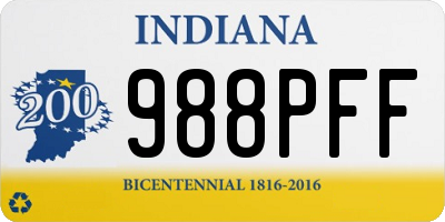 IN license plate 988PFF