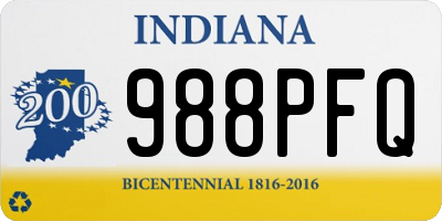 IN license plate 988PFQ