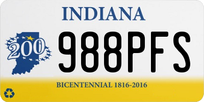 IN license plate 988PFS