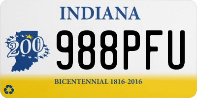 IN license plate 988PFU