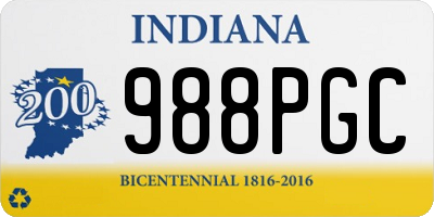 IN license plate 988PGC