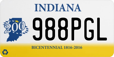 IN license plate 988PGL