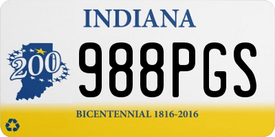 IN license plate 988PGS