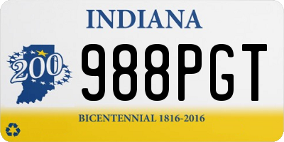 IN license plate 988PGT