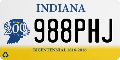 IN license plate 988PHJ