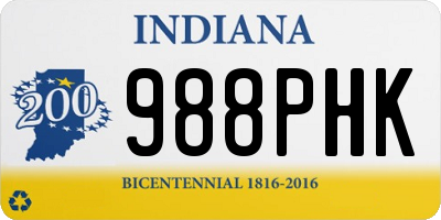 IN license plate 988PHK