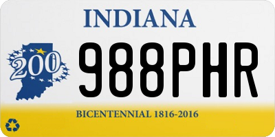 IN license plate 988PHR