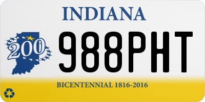 IN license plate 988PHT