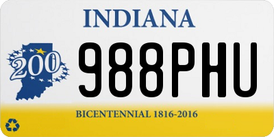 IN license plate 988PHU