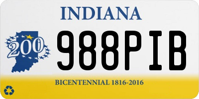 IN license plate 988PIB