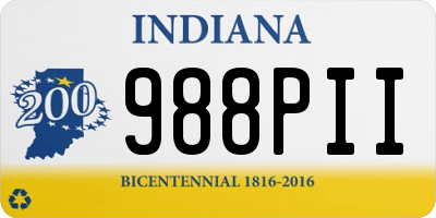 IN license plate 988PII