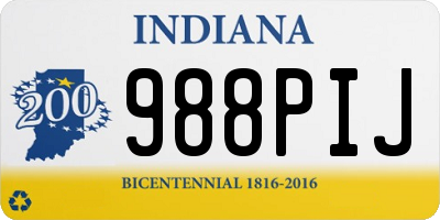 IN license plate 988PIJ