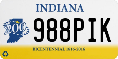 IN license plate 988PIK