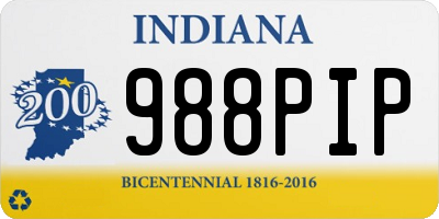 IN license plate 988PIP