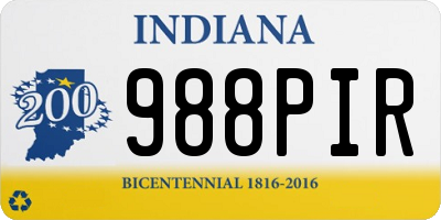 IN license plate 988PIR