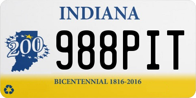 IN license plate 988PIT