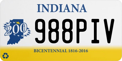 IN license plate 988PIV