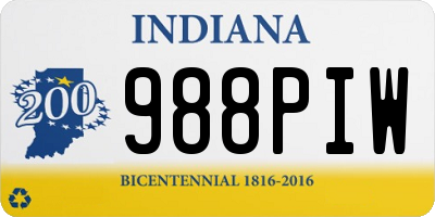 IN license plate 988PIW